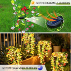 Solar Garden Lights Outdoor Waterproof, 4 Pack Solar Flower Lights Outdoor with Lifelike Morning Glory Flowers & 2 Lighting Modes, Decorative Solar Lights Outdoor for Yard Patio Lawn Decor, Gifts - Image 3