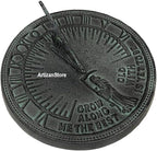 ARTIZANSTORE Cast Iron with Verdigris Finish,Sundial 8" inches Home and Office Decor for Gifts (Father Time Sundial) - Image 4