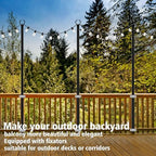zoegi 4 Pack 10Ft String Light Poles,Light Poles for Outside Lights with Fork,Outdoor Brackets Hanging Lights,Metal Stand for Deck Patio,Backyard,Wedding,Deck,Party (4Pack) - Image 4