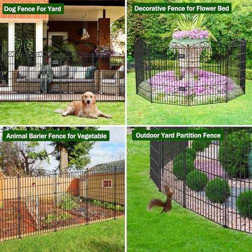 12 Panel No Dig Decorative Garden Fence with Gate 42" H x 25.67'L for Dogs - Image 6