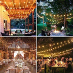 Achin Outdoor String Lights White 400FT(100ft*4) Patio Lights Outdoor Waterproof with 212 LED Bulbs(12 Spare) Shatterproof G40 Globe String Lights for Outside Wedding Backyard, White Wire, 2700K - Image 3