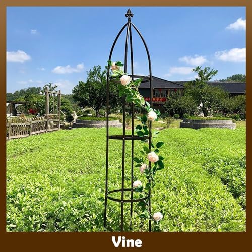 100% Metal Garden Obelisk Trellis Heavy Duty 6.3 ft Tall for Climbing Vines - Image 4