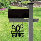 Personalized Last Name Lamp Post Arm Sign for House - Custom Initial Address Mailbox Plaque for Outside Home - 12 inch - Customized Garden Flag with Couples Names Gift - Image 3