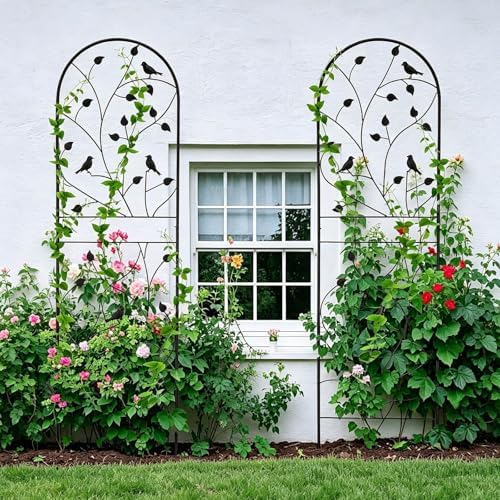 Garden Trellis for Climbing Plants, 71" H x 20" W, 2 Pack Heavy-Duty Metal Garden Trellis, Black Coated Rustproof Trellis for Plants Outdoor, Roses, Ivy, Flowers, and Vines - Image 3