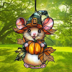 Little Mouse and Pumpkin Acrylic Suncatcher - Image 3