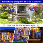 70 in Large Wind Spinners Outdoor, Solar Wind Sculpture, Violet Blue - Image 4