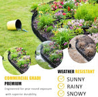 Garden Edging 33FT, 4.7IN Tall Black Landscape Edging Border with 60 Stakes, Flexible Plastic Lawn Edging for Yard, Flower Beds,Tree Rings, Walkways & Garden Borders（Picket-Black - Image 2