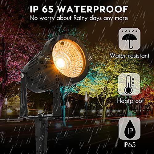 Color Change Landscape Lighting Low Voltage LED Outdoor Spotlights 6W 12V IP66 Waterproof Landscaping Lights Remote Control Garden Pathway Lights RGB Trees Decorations - Image 3