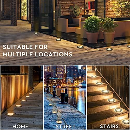 Low Voltage In-ground Light LED Well Lights Landscape Lighting 3W 12V 24V Outdoor Landscape Light Waterproof IP67 Pathway Driveway Deck Step Fence Garden Lights (Warm White) - Image 6