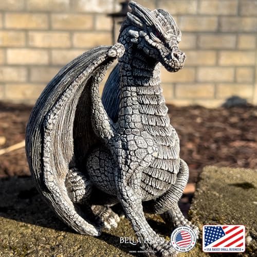 Medieval Dragon Shelf Sitter | Gothic Statue for Home, Office, or Garden | Fierce Winged Figurine | 6.5 Inches Indoor & Outdoor Resin Decor (Tavros the Dragon) - Image 3