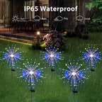 Solar Garden Firework Lights Outdoor Waterproof 6 Pack, 120 LED Sparklers, Colorful, for Patio, Backyard, Sidewalk, Christmas, Parties - Image 5
