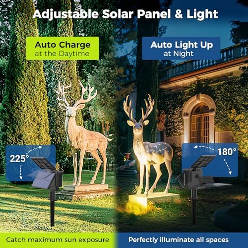 Solar Spot Lights Outdoor Waterproof, 6 Packs, Warm White - Image 3