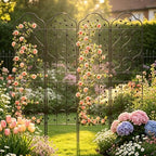 hogardeck 4 Packs 84 * 19 inch Metal Garden Trellis for Climbing Plants Outdoor,Heavy Duty,Black Coating Rustproof Trellis for Rose, Vegetable, Flowers, Expandable,Perfect for Training Climbing Plants - Image 2
