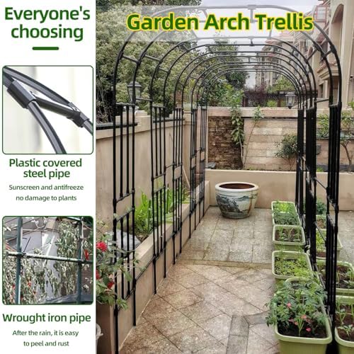 BUKLIYN Garden Arch Trellis - Garden Arch Size: 92.5in(L) * 105in(H) - Image 4