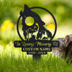 DINOMAN Personalized Memorial Plaques for Outdoors Mountain Night Scene Wolf Grave Marker Metal Garden Stakes Wolf Lover Memorial Gifts Sympathy Gifts for Loss of Loved One (Wolf) - Image 3