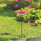 MUMTOP Glass Bird Bath for Outside, Red Bird Feeder Birdbaths for Oudoors - Image 7