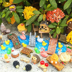 84 Pcs Fairy Garden Accessories, Miniature Village Starter Kit with Moss Model Tree Tiny Resin Animal Figures, DIY Bonsai Micro Landscape Ornament for Terrarium Succulent Dollhouse Craft - Image 6