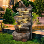 MAGIC UNION 6-Tier Cascading Rock Water Fountain, Natural Stone Look，27" H by MAGICUNION-THEMAGICUNIVERSE