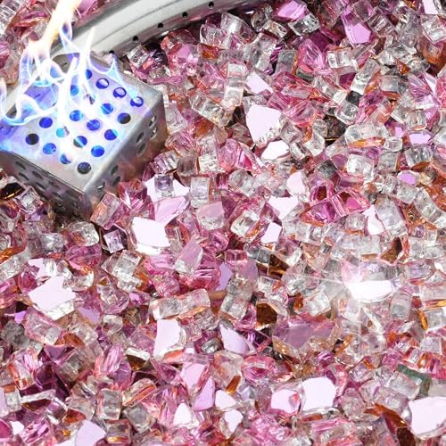 NUPICK 10 Pound Fire Glass, 1/4 Inch Reflective Fire Pit Glass by CreateAmazingChoice