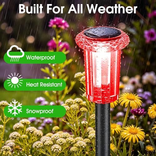 Eyrosa Solar Pathway Lights Outdoor Waterproof Starburst Pattern 15 Pack - Image 4