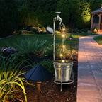 Milisten Solar Garden Planter Lights Retro Iron Design Outdoor Solar Watering Can Decoration for Lawn Patio and Garden Decorative and Landscape - Image 4
