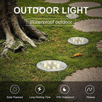 Solar Ground Lights - 8 LED Garden Lights Outdoor, Disk Lights Waterproof In-Ground Landscape Lighting for Lawn Patio Pathway Yard Driveway Deck Walkway Flood Light (Warm White) - Image 4
