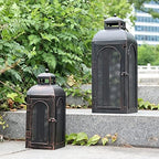Luxury Lantern Decorative Outdoor & Indoor, Set of 2 (19’’&13’’) Metal Candle Lanterns Decor, Vintage Hanging Candle Holder for Front Porch Patio Wedding Farmhouse Home, Christmas Decorations - Image 6