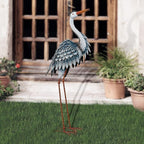 TERESA'S COLLECTIONS Garden Decor Blue Heron Sculptures & Statues,24.5" Coastal Metal Heron Decoy for Outdoor Outside Vivid Bird Metal Yard Art Cranes Patio Pond Pool Lawn Decorations,Gift for Mom - Image 2
