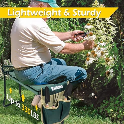 MaxWorks Folding Garden Kneeler Seat Stool and Tool Pouch - (50921) - Image 5