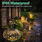 URPOWER Solar Lights Outdoor Metal Solar Lantern Outdoor Hanging Retro Decorative Lanterns with Durable Handle Solar Powered Waterproof LED Table Lanterns Lighting for Yard Tree Fence Patio , 2 Pack - Image 5