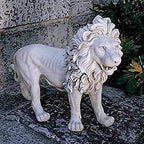 Design Toscano Regal Lion Sentinel of Grisham Manor Outdoor Entryway Garden Statue, Left, 37 Inch Tall, Cast Stone Resin, Antique Stone by DesignToscano