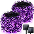 Solar Halloween Lights Outdoor 2 Pack 480 LED Solar String Lights Purple by Albelt