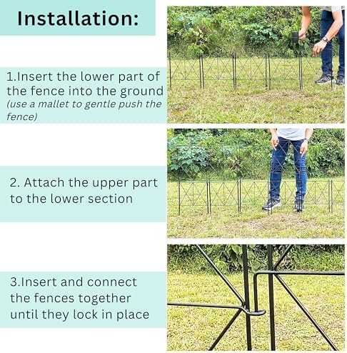 ShopLaLa Decorative Garden Fences (10 Panels) 12.5inx31in Metal Fencing - Image 4