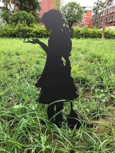 Butterfly Girl Silhouette Sculpture, Metal Garden Stake Outdoor Decor, Shadow Art Figurines for Yard Patio Lawn Home Garden Decoration(C) - Image 7