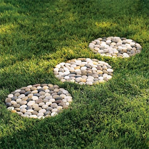 Wind & Weather Exclusive River Rock Stepping Stones, Perfect for Garden Paths & Walkways, Natural Outdoor Decorative Stones, Durable Set of 3 - Image 2