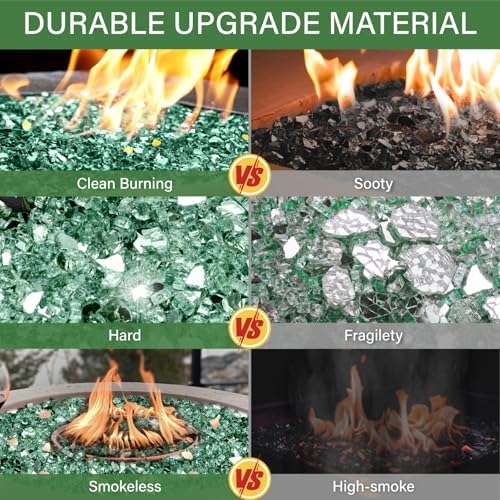 NUPICK 20 Pound Fire Glass, 1/4 Inch Reflective Fire Pit Glass - Image 3