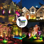 T-SUN 4-in-1 Color Changing Solar Spot Lights Outdoor,RGB Solar Spotlights - Image 2