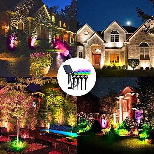 T-SUN 4-in-1 Color Changing Solar Spot Lights Outdoor,RGB Solar Spotlights - Image 2