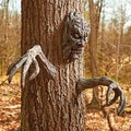 Halloween Decoration Tree Bark Monster Yard Decor, Halloweens Face Props, Bark Face Tree Person Decoration for Garden and Halloween, Outdoor Scary Spooky Facial Hanging Ornament (Set) by Unknown