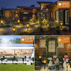 12 Pack Solar Torch Light with Flickering Flame for Halloween Decor - Image 3