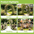 Heavy Duty Garden Arch Arbor Trellis 94.5" H*63" L(16MM Pipe) - Image 7