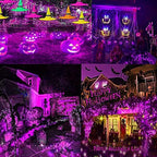Solar Halloween Lights Outdoor 2 Pack 480 LED Solar String Lights Purple - Image 2