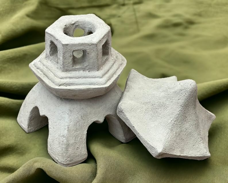 Oriental Lantern Piece Statue Concrete Massive Pagoda Sculpture Asian Zen Garden Style Decoration - Image 7