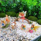 Mood Lab Fairy Garden Figurines - Fairy Statue Set (6 pcs) - Miniature Decorative Statues & Accessories - Outdoor & Indoor Garden Decor - Image 4