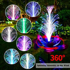 Solar Hummingbird Wind Spinners, Solar Firework Lights Garden Décor, Metal Lotus Flower Windmill Colour Changing Optical Fiber Lights Yard Decoration, Outdoor Wind Sculpture for Lawn Patio,Balcony - Image 5