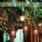 Retisee 6 Pcs Hanging Moroccan Lantern Hexagon Decorative Moroccan Candle Lantern Holders Hanging Candle Holder Indoor Outdoor for Patio Weddings Christmas Decoration - Image 5