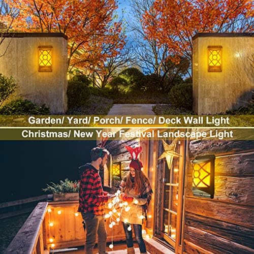 Solar Torch Light with Flickering Flame, Upgraded Solar Flame Lights Outdoor, LED Solar Powered Wall Mounted Night Lights for Garden Pathway, Dusk to Dawn Christmas Landscape Decoration - Image 6