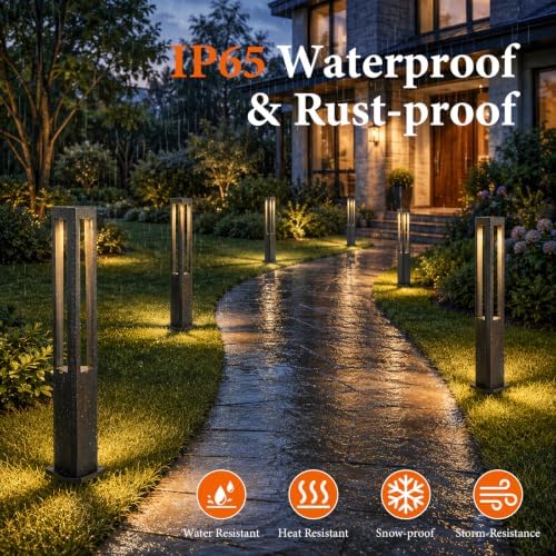 Landscape Pathway Lights Modern Black Path Light Cone LED Bollard Lighting Fixture Outdoor Sideway Lighting With Aluminum Housing Walkway Lamps Waterproof 3000k Lawn Light For Garden Yard House Park - Image 4
