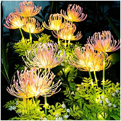 Solar Garden Lights Outdoor, LED Glowing Flower & Stem (4 Pack) by DooYard
