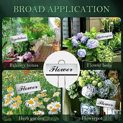 50 Pack Metal Plant Labels for Outdoor Garden Waterproof Plant Markers, Labels Garden Markers for Seedlings Herbs Vegetable Greenhouse Gifts, with Pen - Image 3